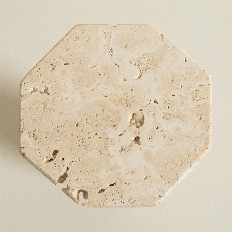 Travertine Sand Stone Side Tables Collection, Natural Stone End Tables
