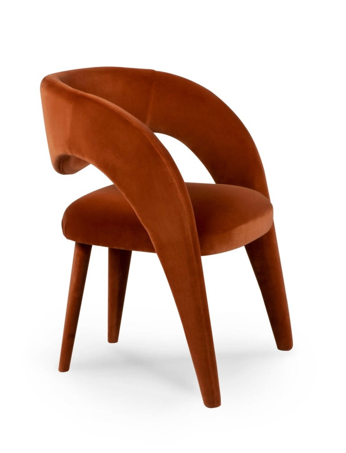Modern Laurence Dining Chairs, Velvet Leather Handmade in Portugal