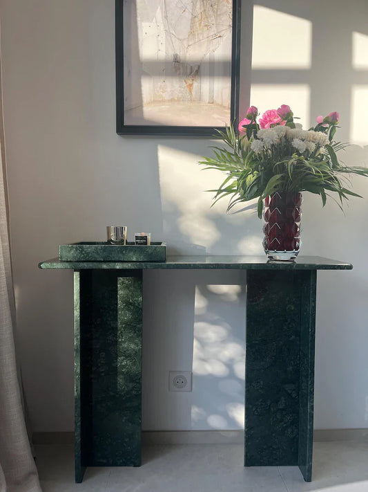 Green Marble Standing Console Table