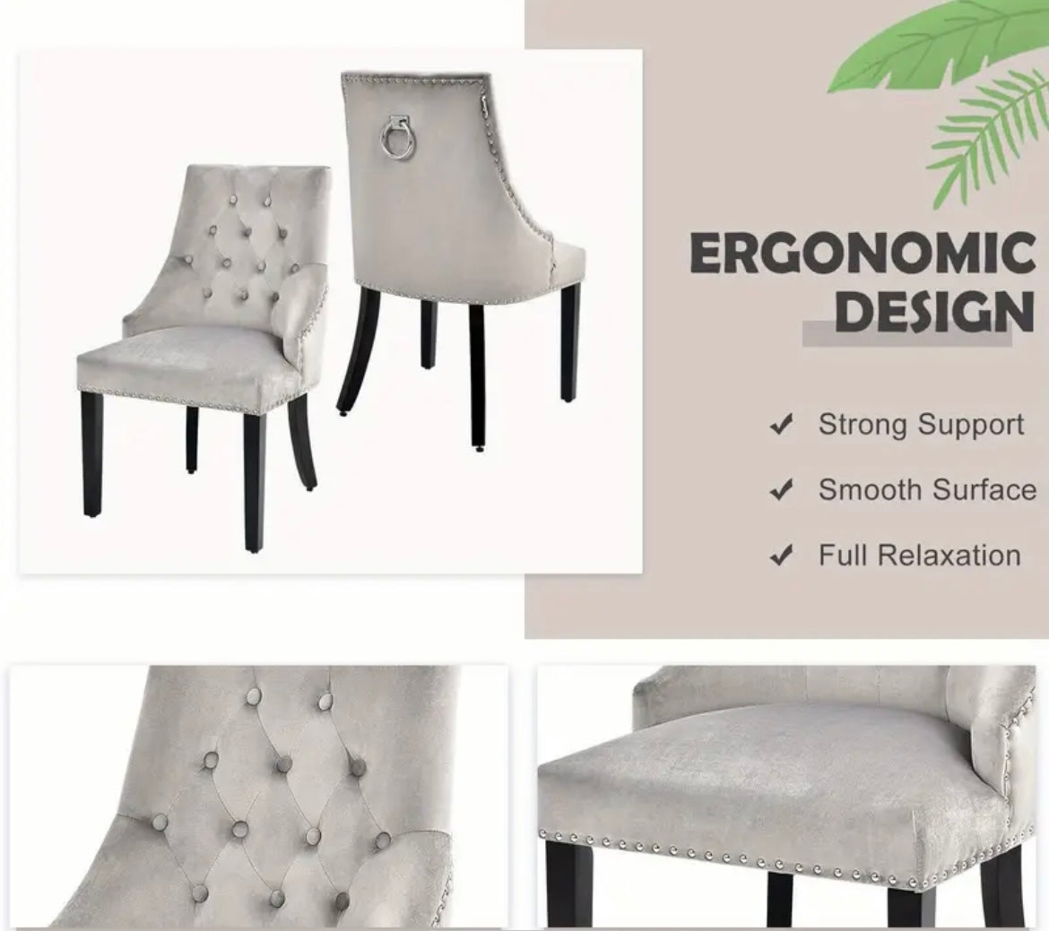 Cotswolds Silver High Wing Ring Backed Dining Chair