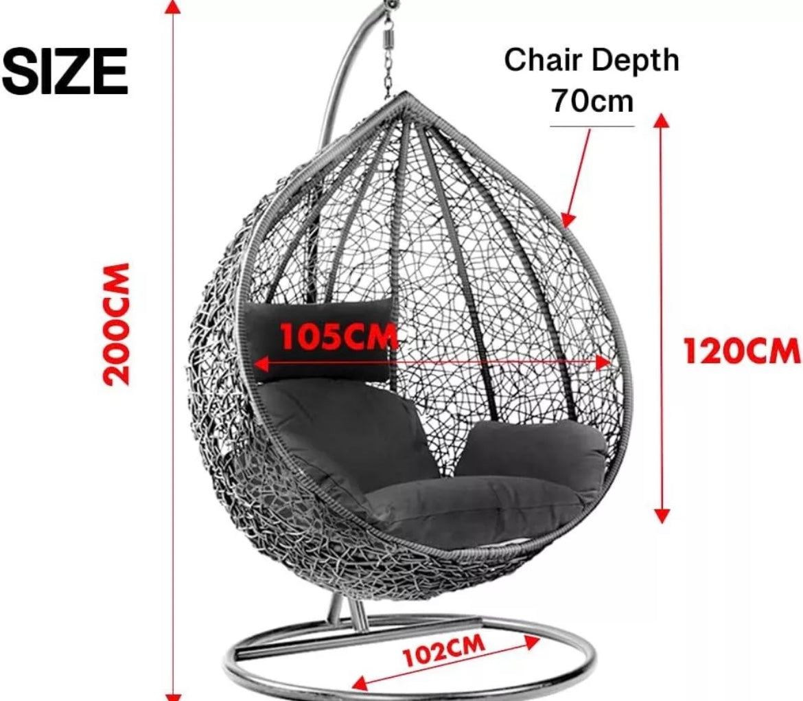 Rattan Egg Chair Swing Outdoor Garden Patio Hanging Wicker Hammock Pod Chair