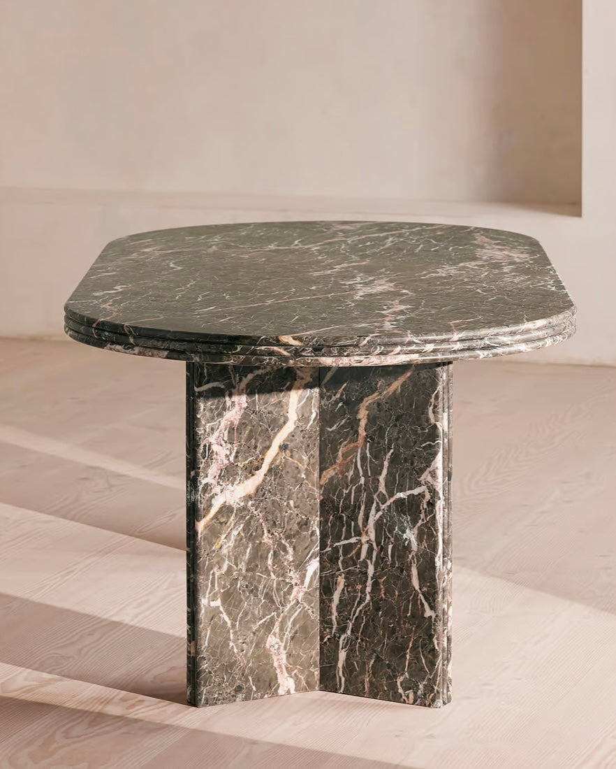 Rosaline Dining Table, Griseo Rosa Marble