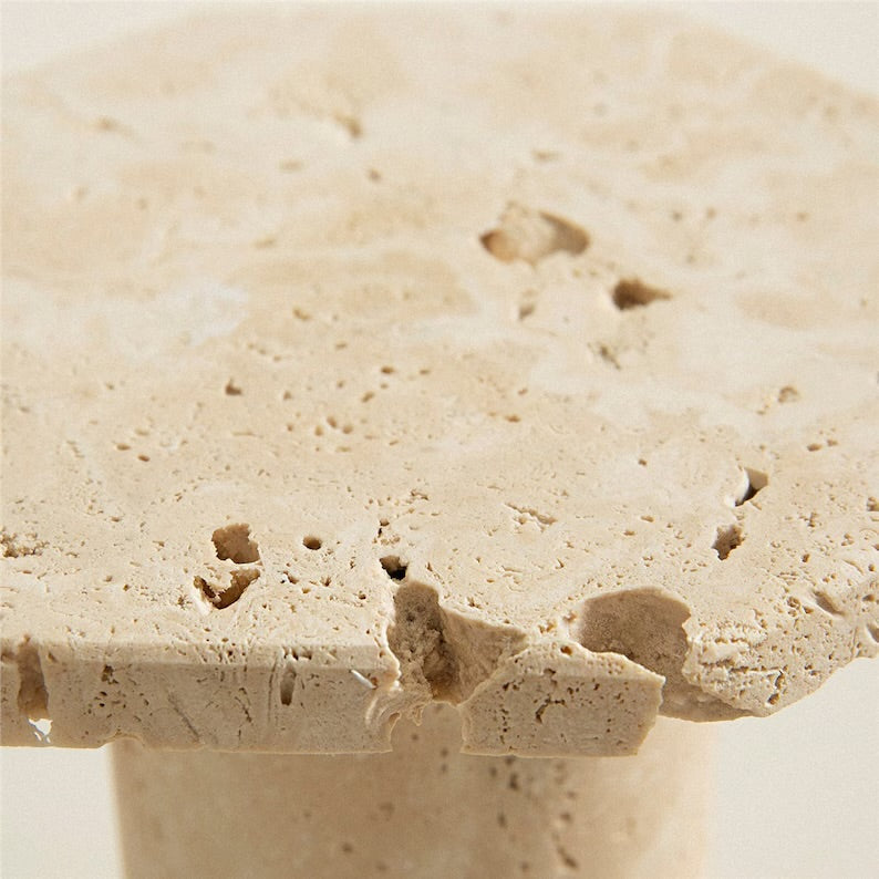 Travertine Sand Stone Side Tables Collection, Natural Stone End Tables