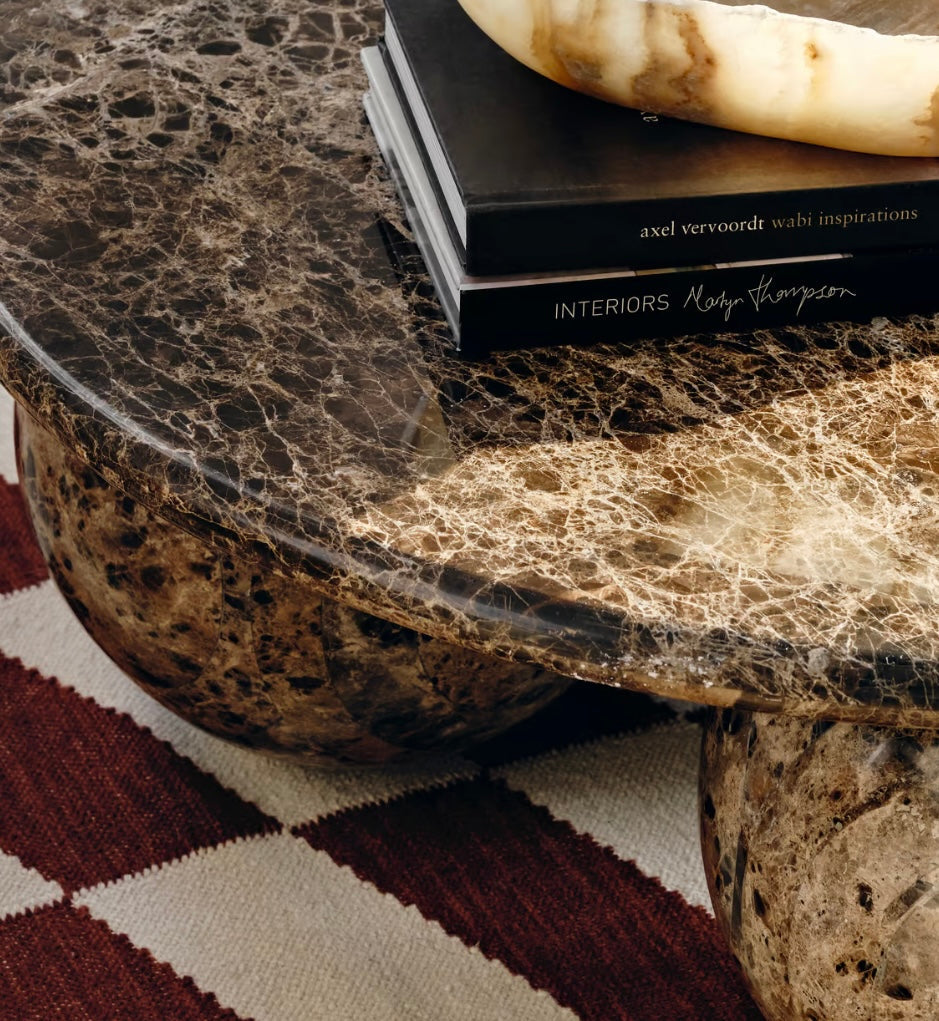 Oxley Coffee Table, Dark Emperador Marble