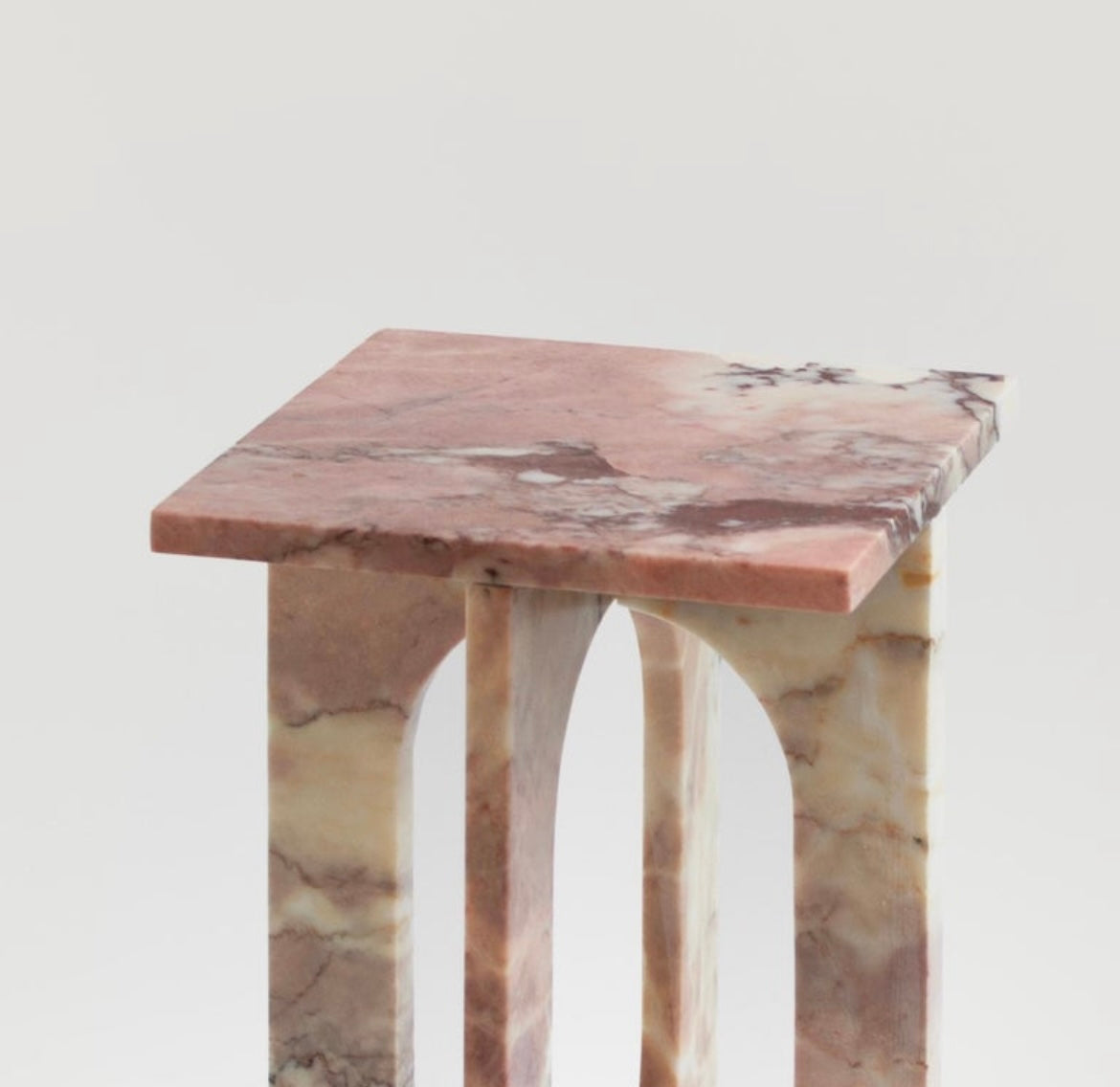 Pink Marble Contemporary Side Table