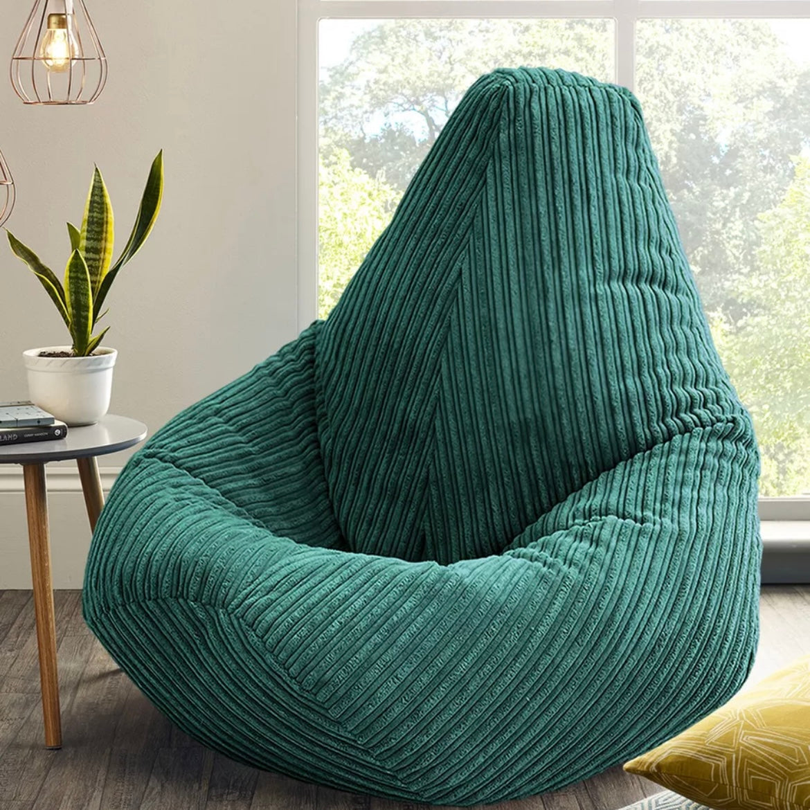 XXL Filled Cord Highback Beanbag Chair, Bean Bag in Jumbo Cord