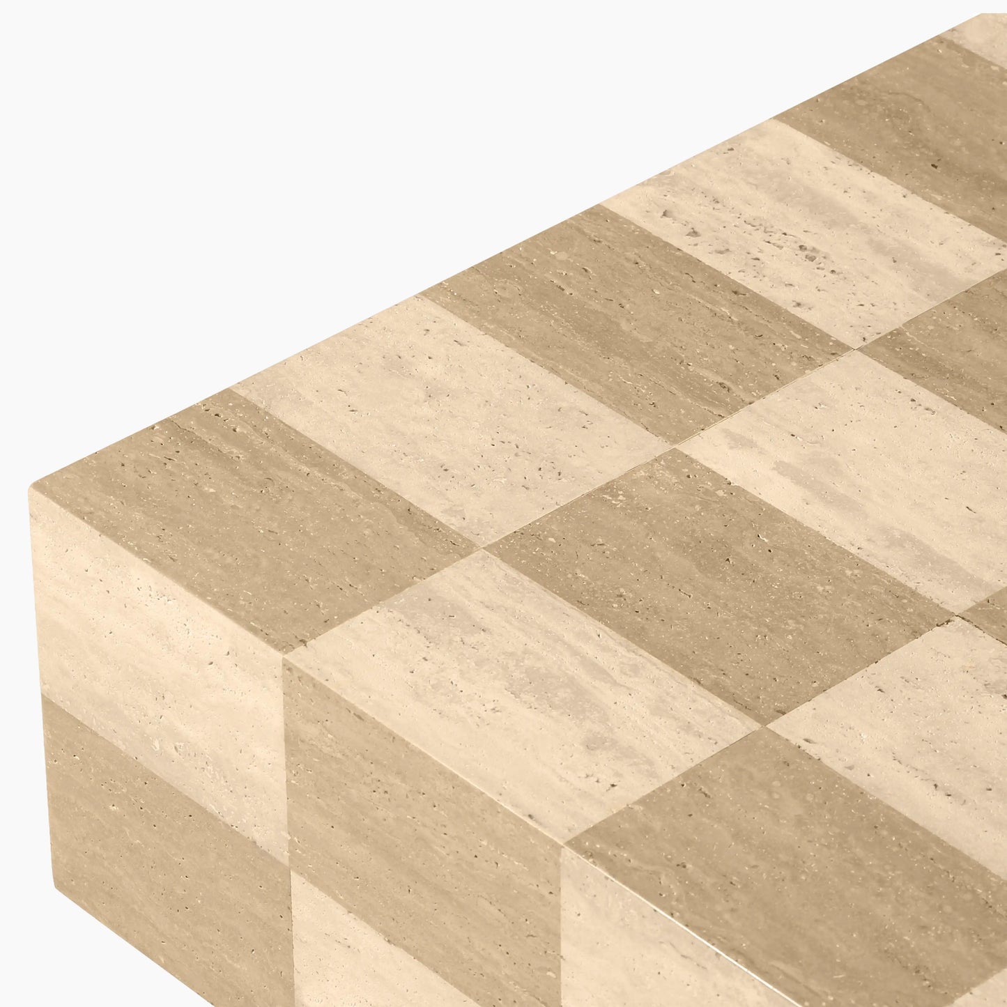 Natural Travertine Rectangle Check Coffee Table