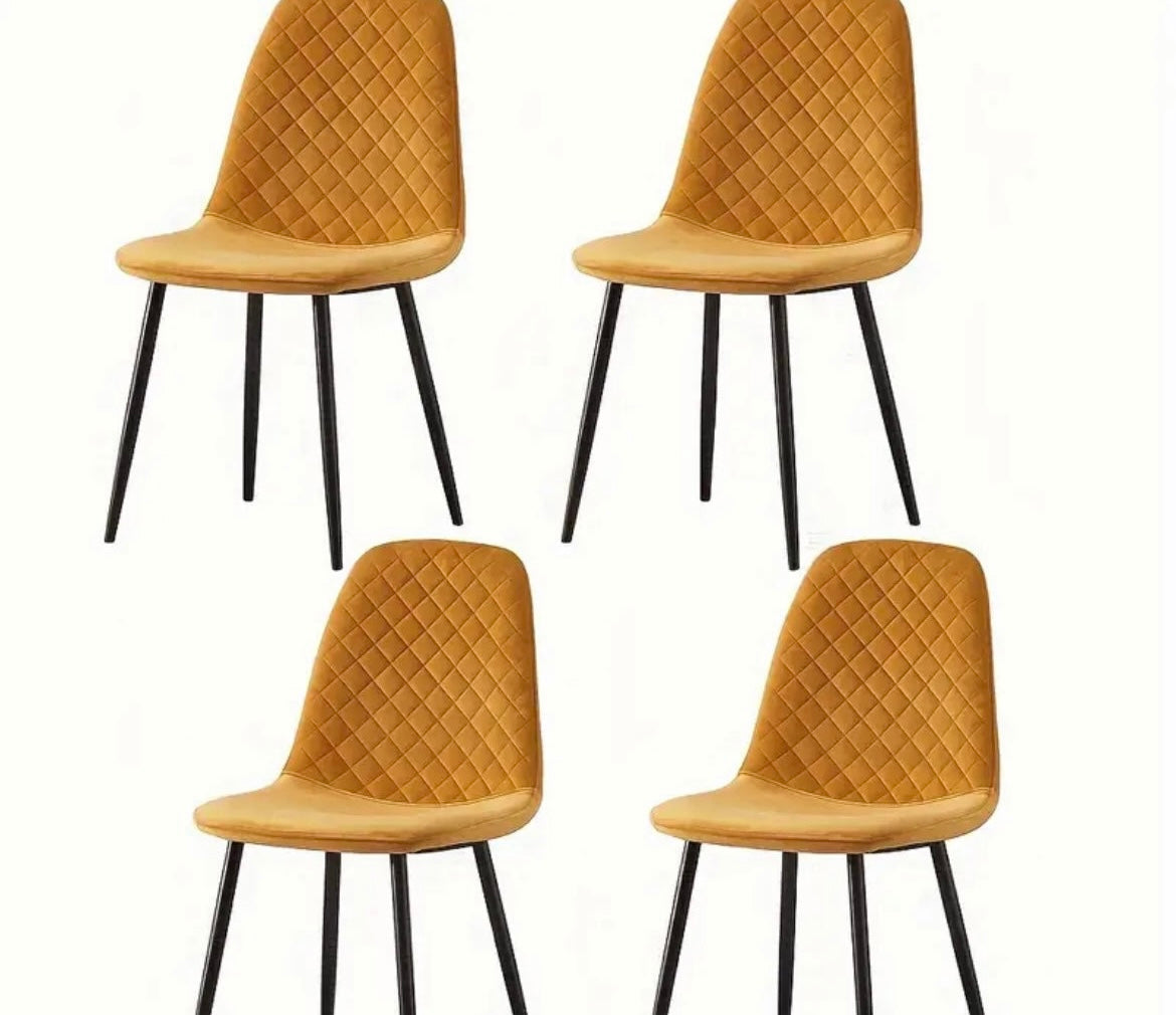 Sets of Velvet Dining Chairs Fabric Upholstered Dining Chairs