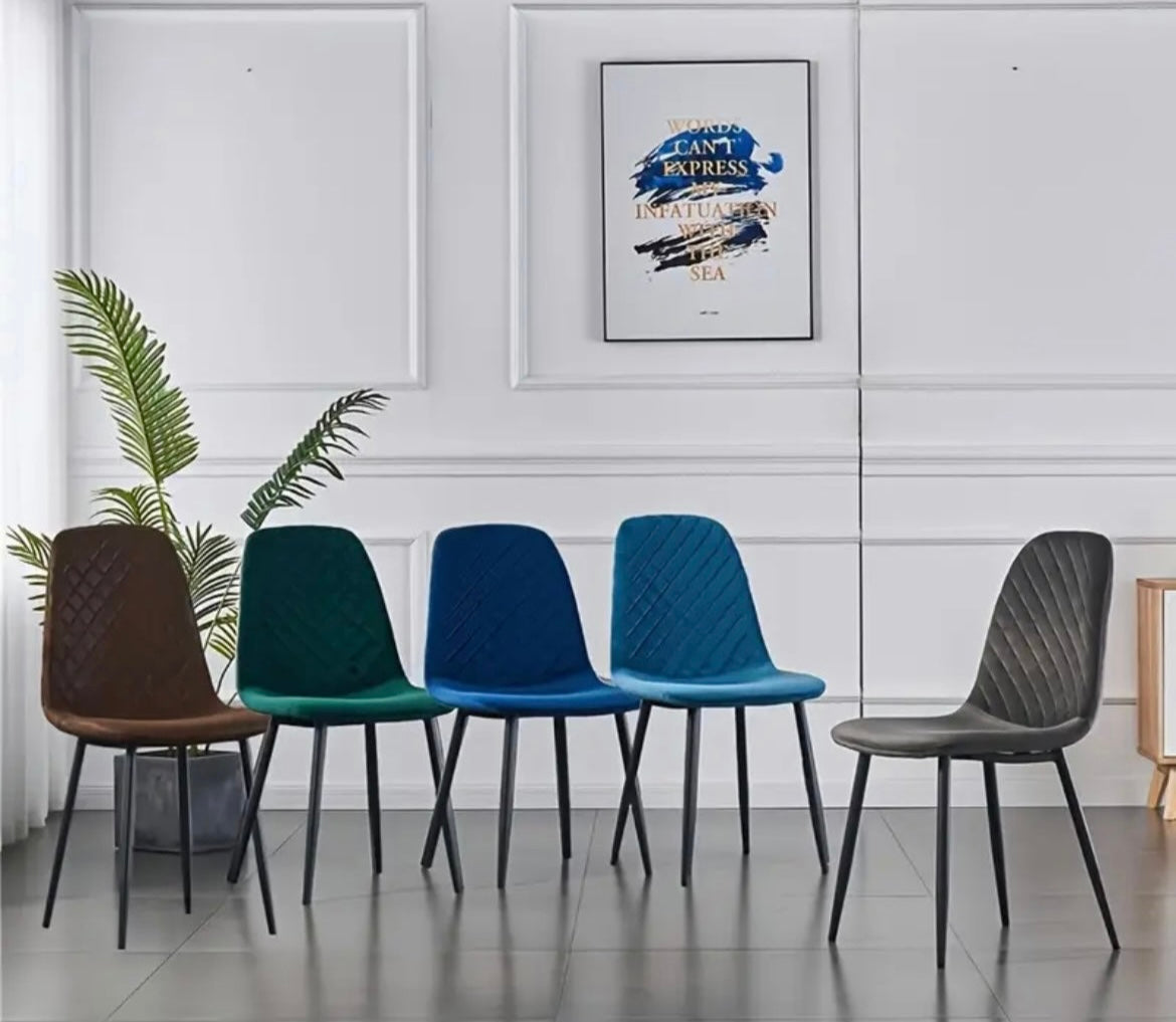 Sets of Velvet Dining Chairs Fabric Upholstered Dining Chairs
