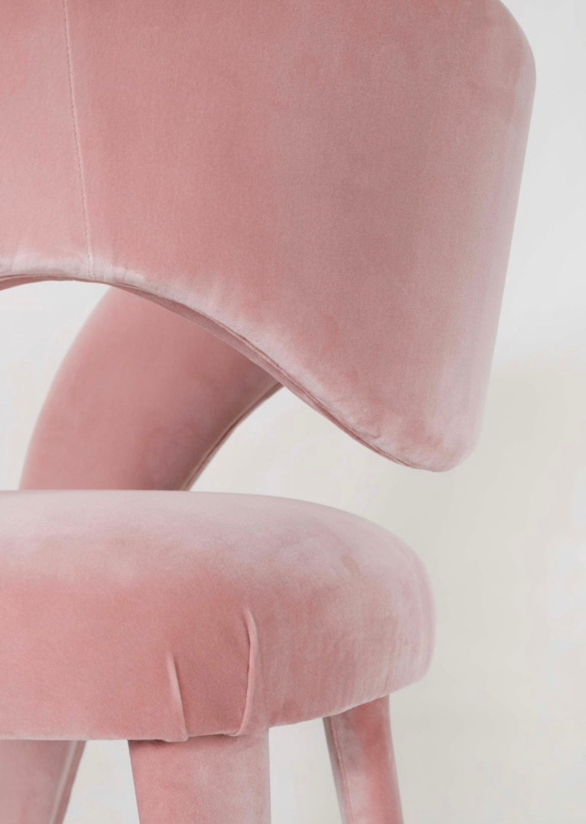Modern Laurence Dining Chairs, Velvet Leather Handmade in Portugal