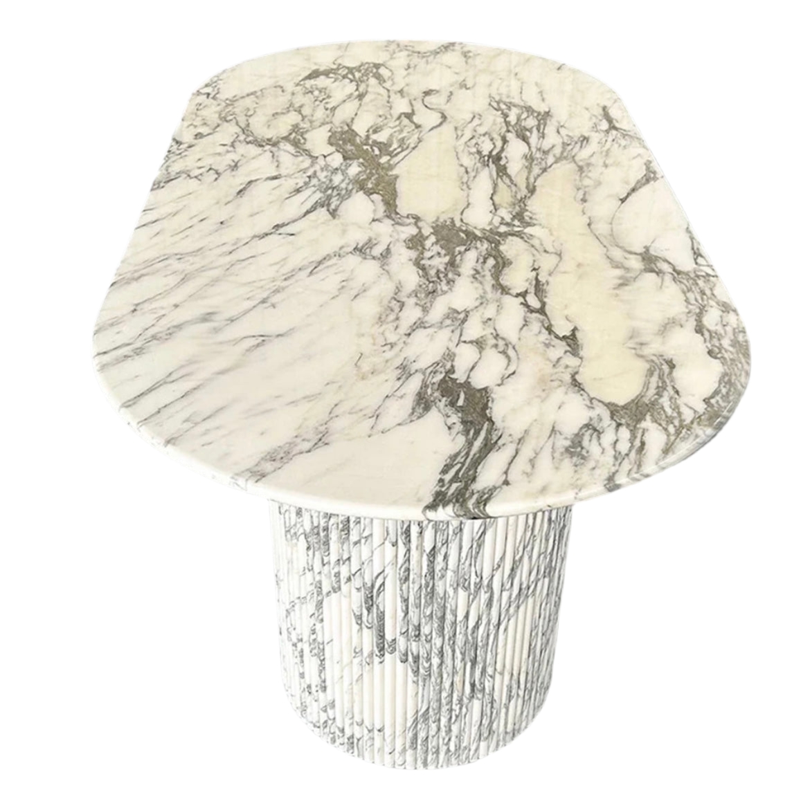 White Calacatta Marble 6 Seat Dining Table