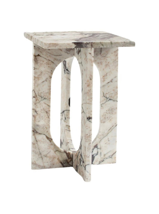 Calacatta Viola Marble Contemporary Side \ End Table