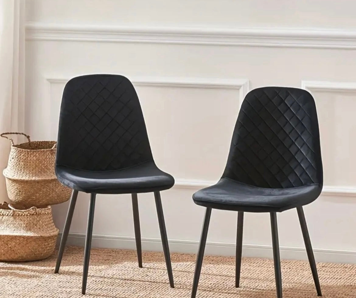 Sets of Velvet Dining Chairs Fabric Upholstered Dining Chairs