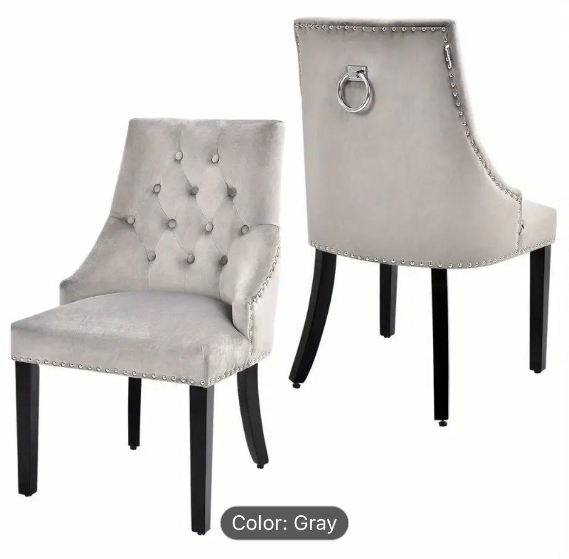Cotswolds Silver High Wing Ring Backed Dining Chair
