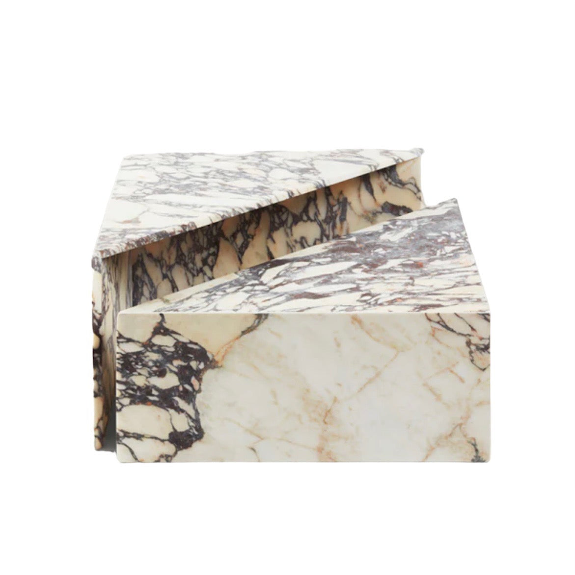 Triangular Calcatta Marble Coffee Table Set