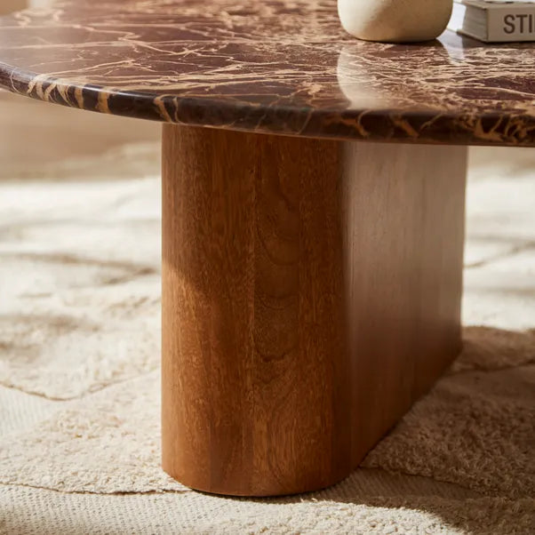 Cherry Marble and Mango Wood Coffee Table