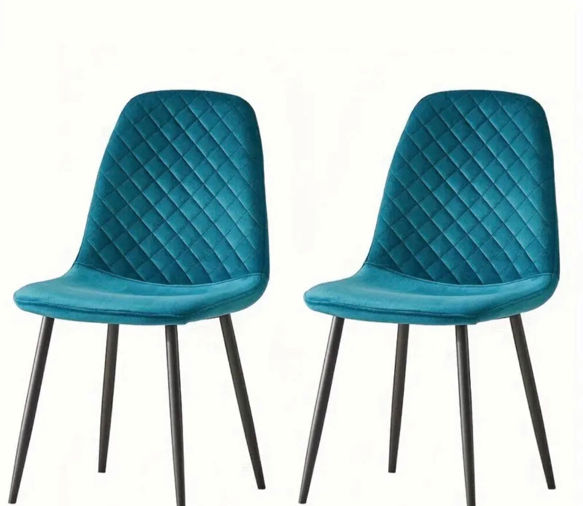 Sets of Velvet Dining Chairs Fabric Upholstered Dining Chairs