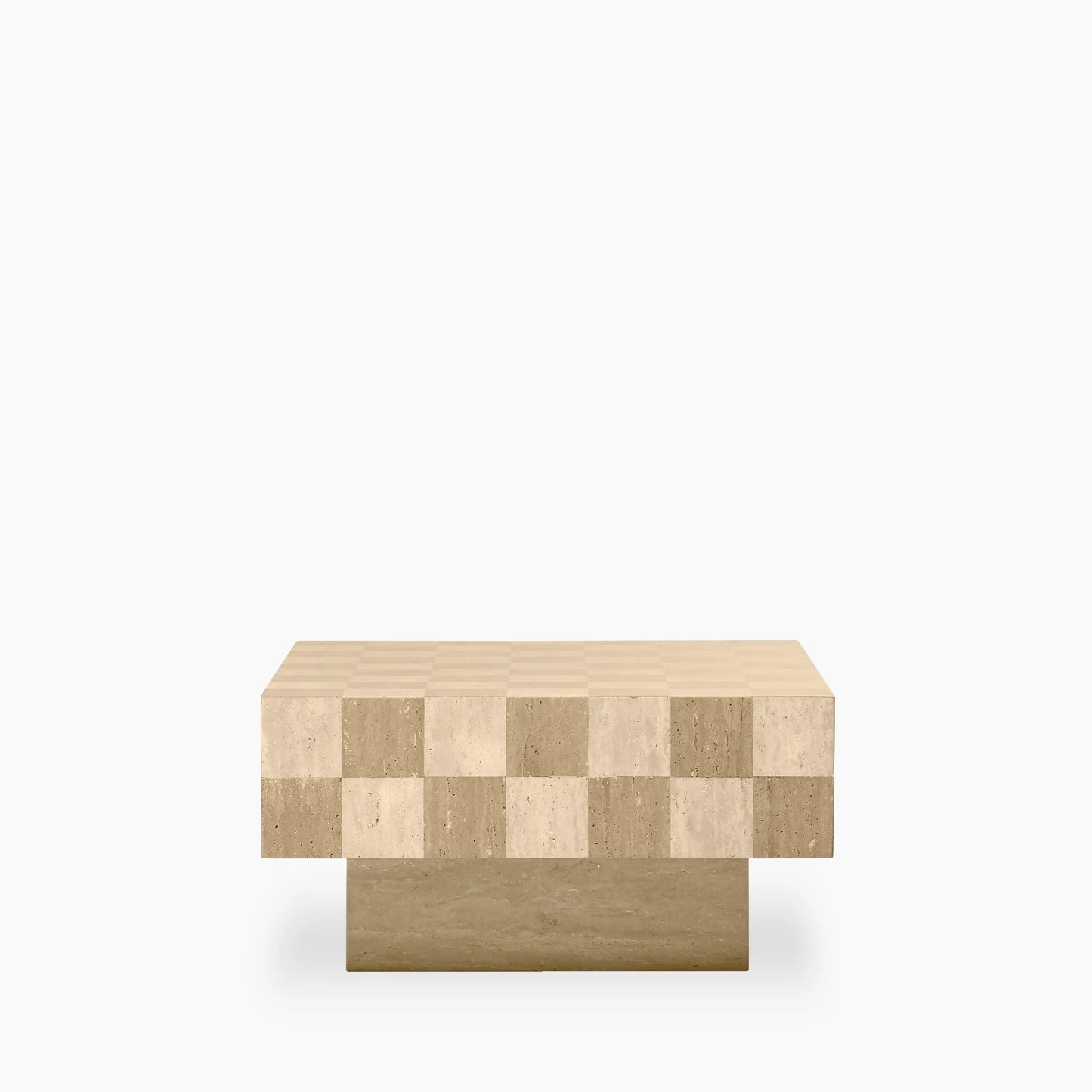 Natural Travertine Rectangle Check Coffee Table
