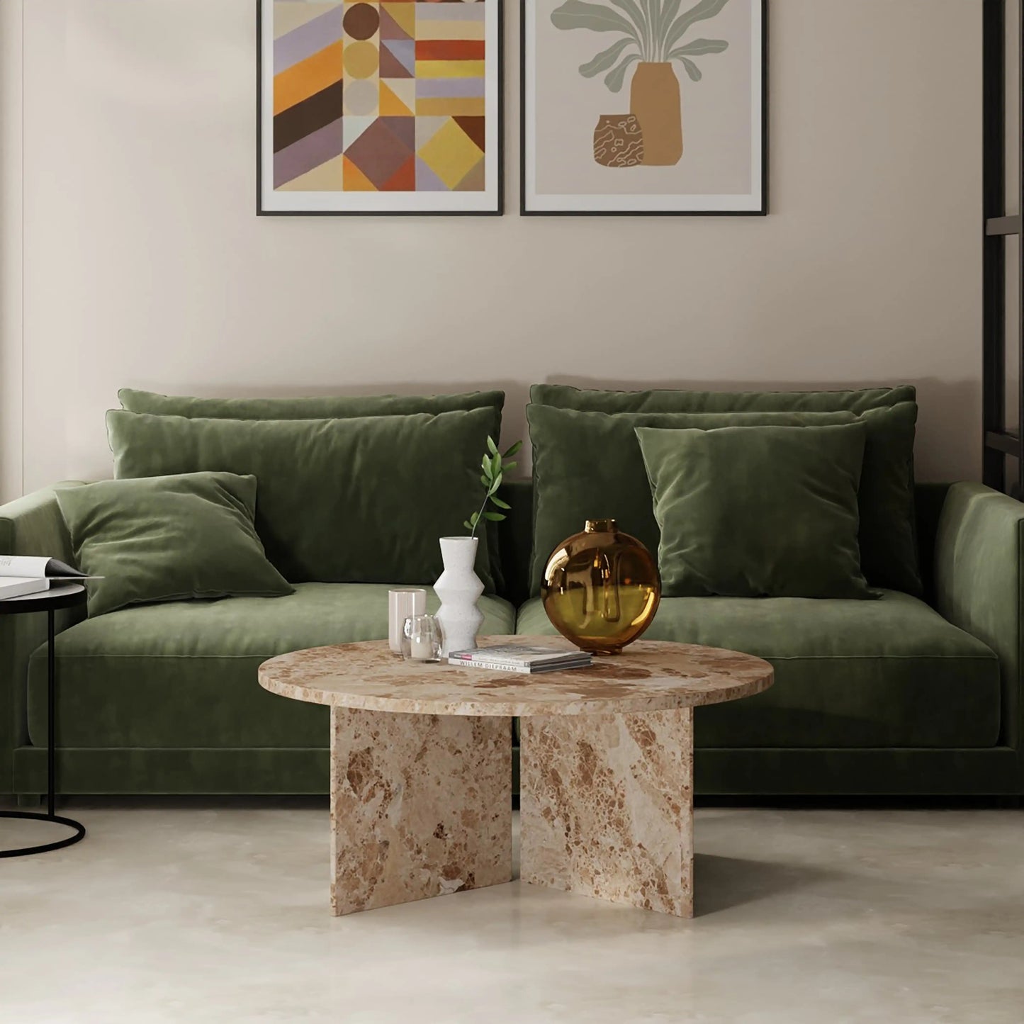 Latte Marble Round Coffee Table
