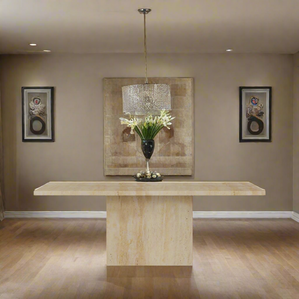 6-8 Seat Travertine Rectangle Dining Table