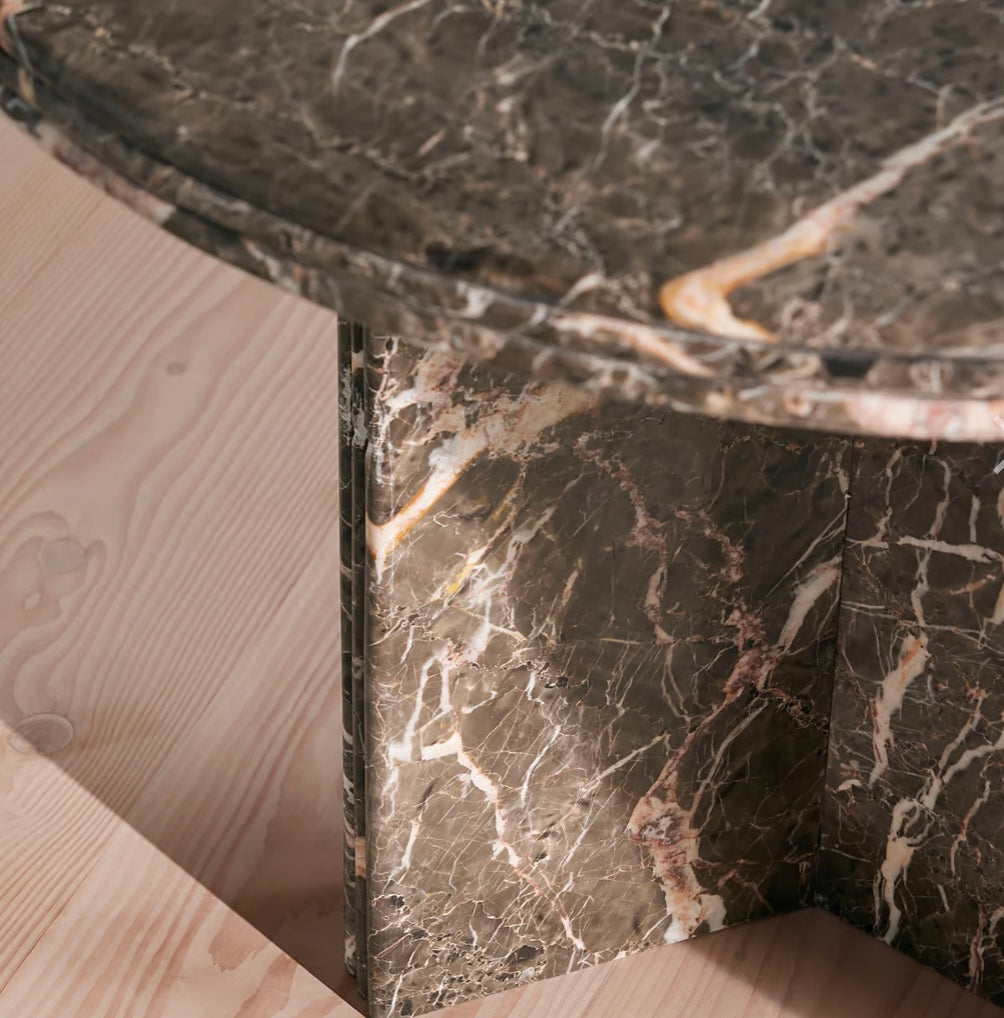 Rosaline Dining Table, Griseo Rosa Marble