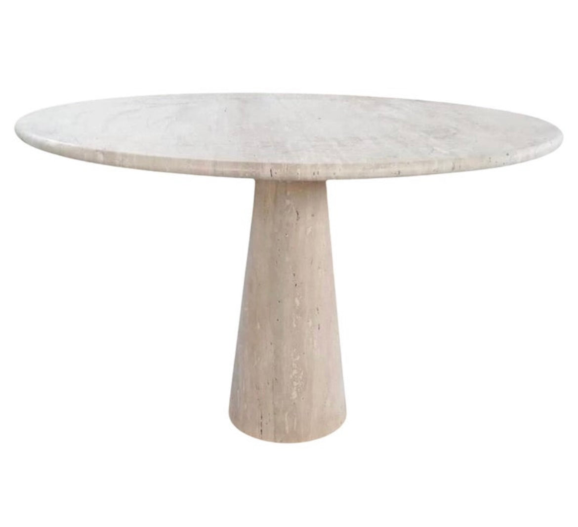 Bespoke Round Italian Travertine Dining Table