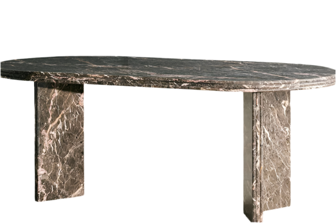 Rosaline Dining Table, Griseo Rosa Marble