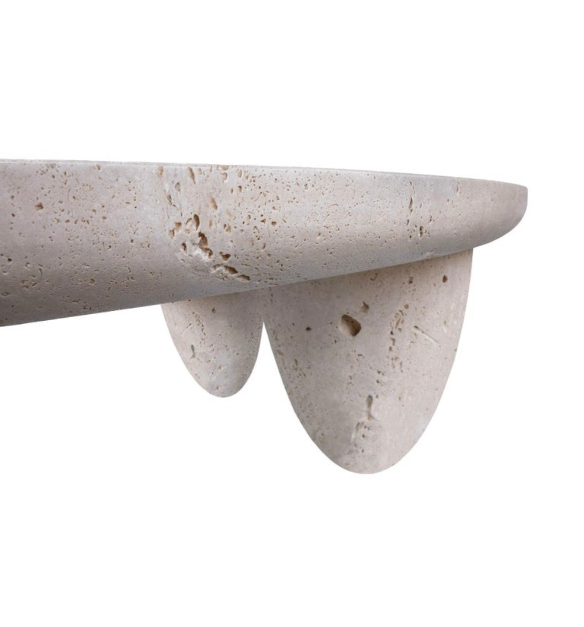 Organic Modern Round Travertine Coffee Table Travertine