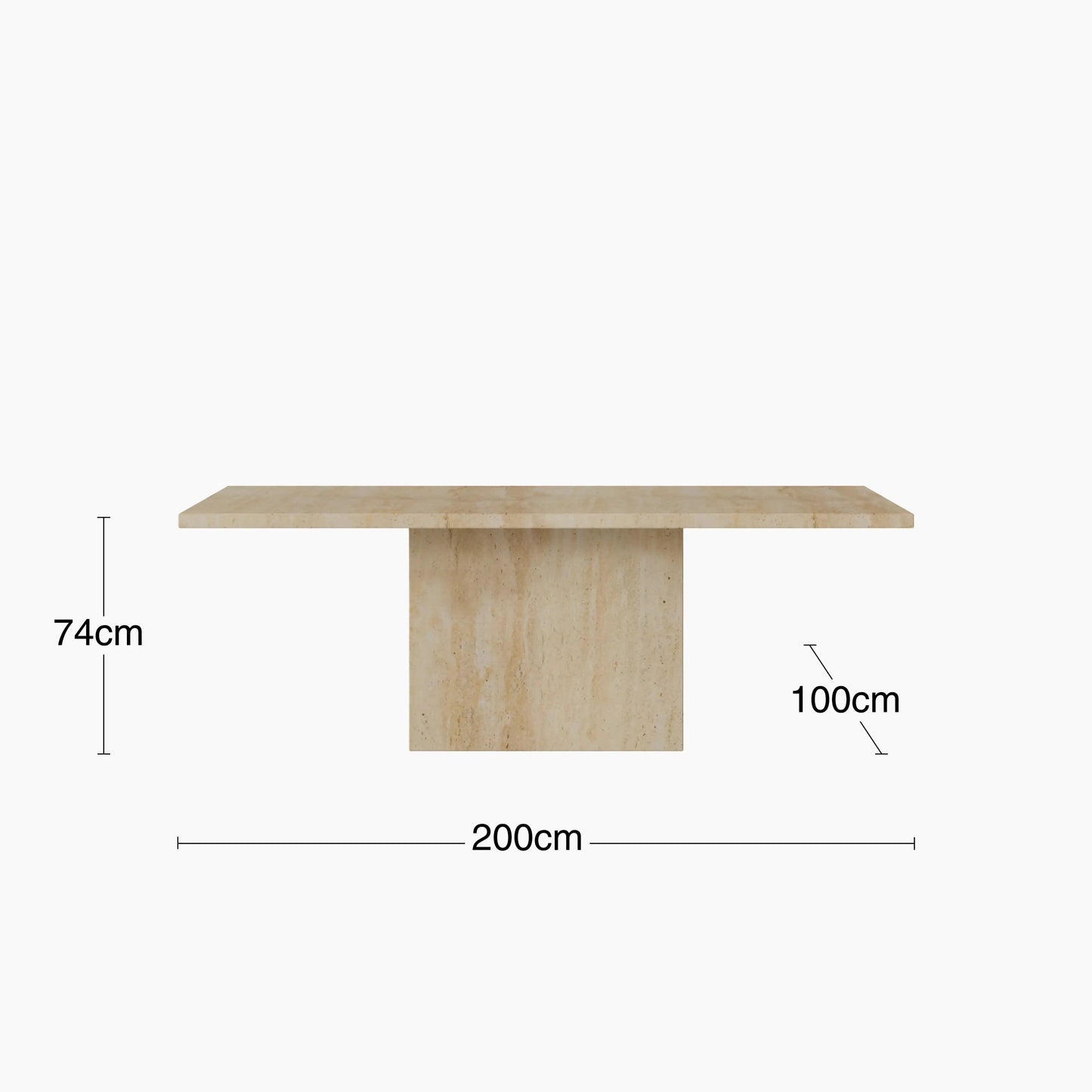 6-8 Seat Travertine Rectangle Dining Table