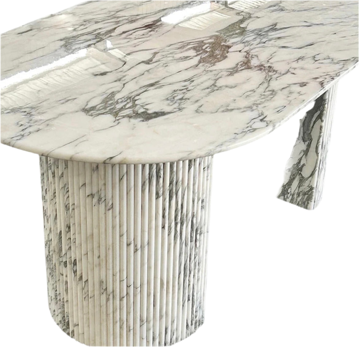 White Calacatta Marble 6 Seat Dining Table