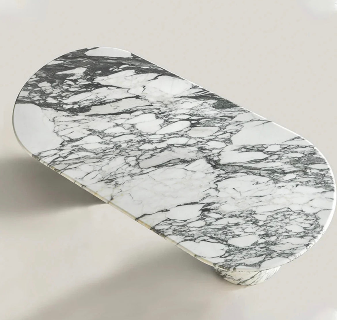 White Calacatta Marble 6 Seat Dining Table