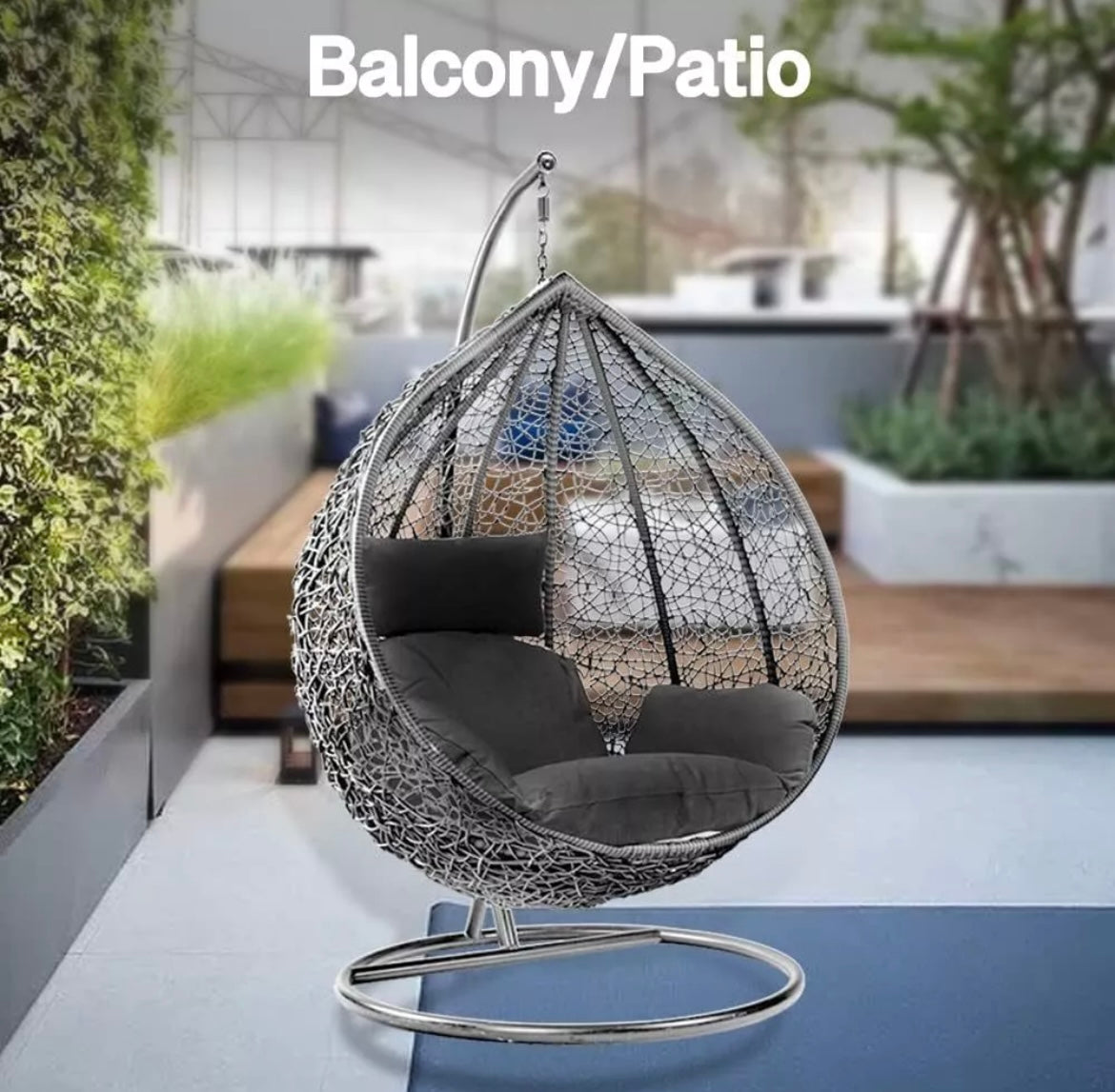 Rattan Egg Chair Swing Outdoor Garden Patio Hanging Wicker Hammock Pod Chair