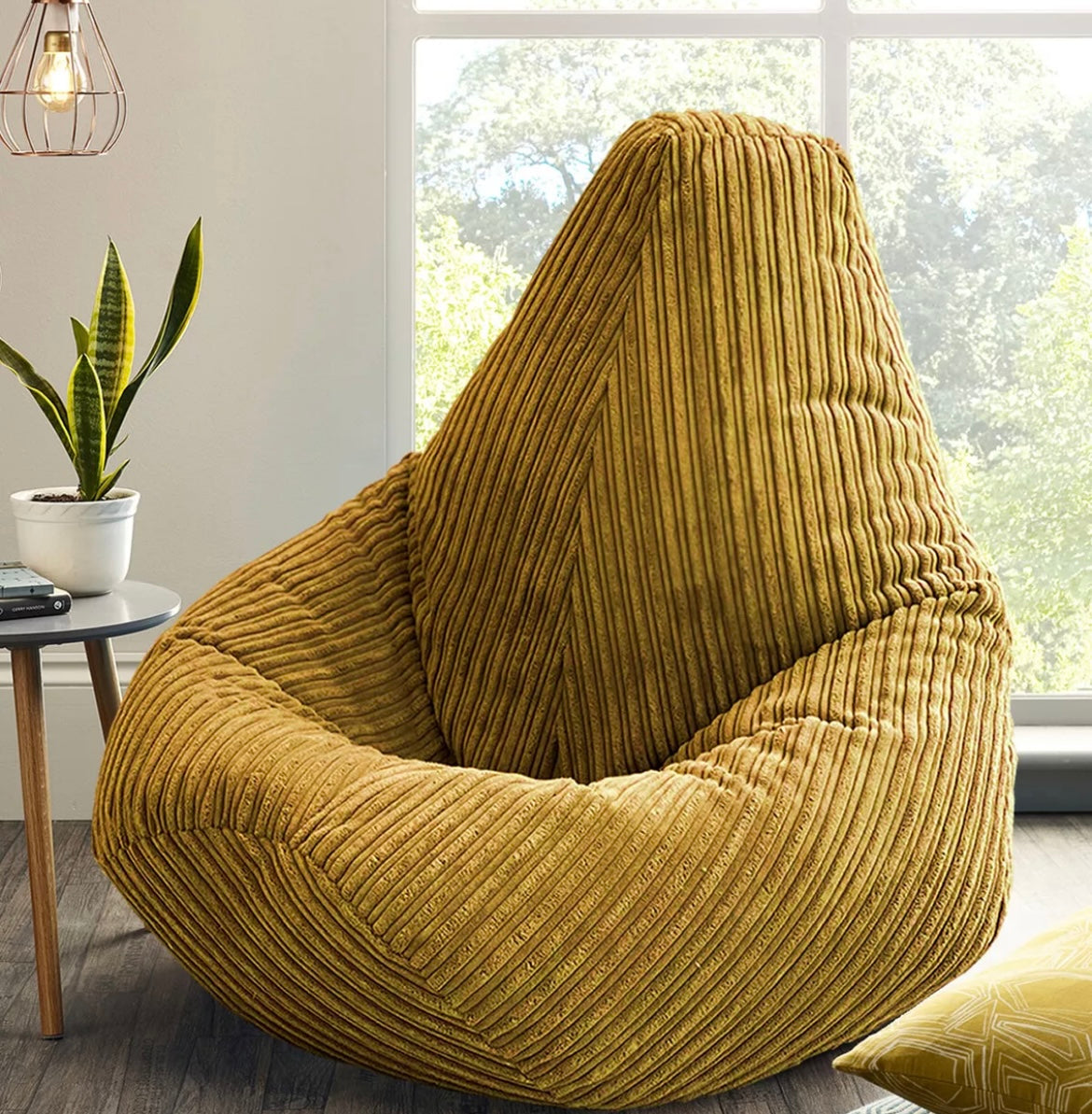 XXL Filled Cord Highback Beanbag Chair, Bean Bag in Jumbo Cord