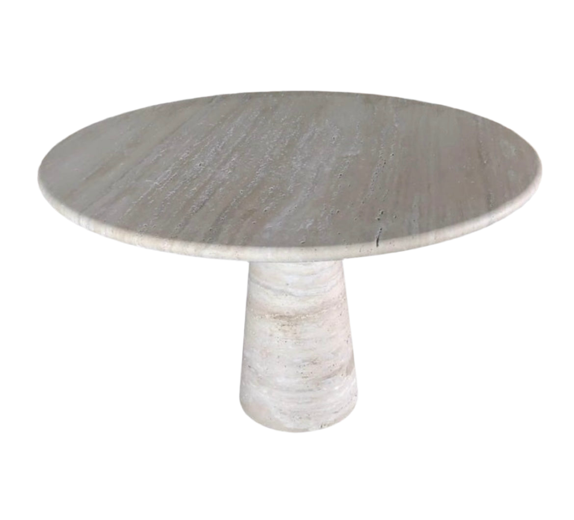 Bespoke Round Italian Travertine Dining Table
