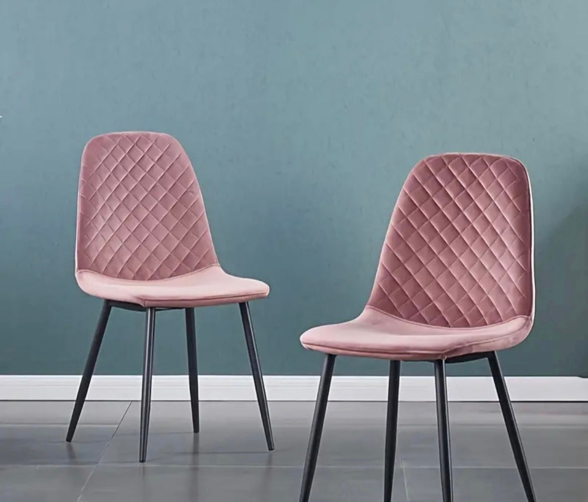 Sets of Velvet Dining Chairs Fabric Upholstered Dining Chairs
