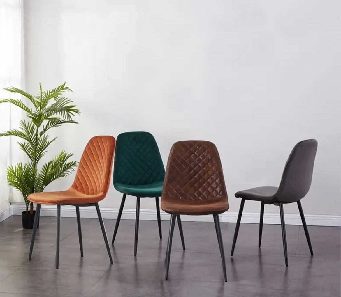 Sets of Velvet Dining Chairs Fabric Upholstered Dining Chairs