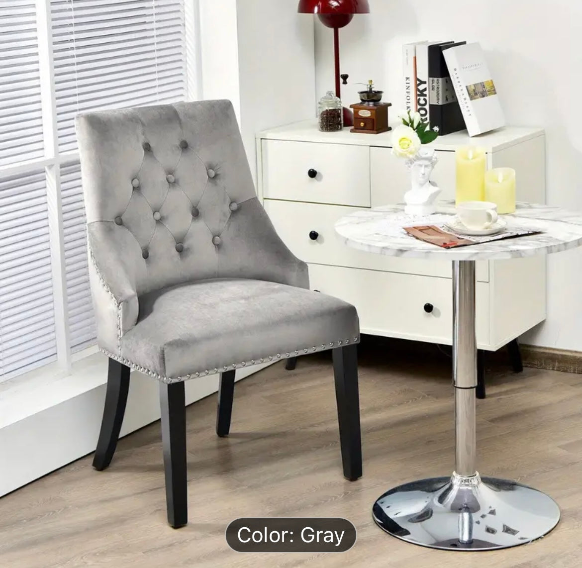 Cotswolds Silver High Wing Ring Backed Dining Chair