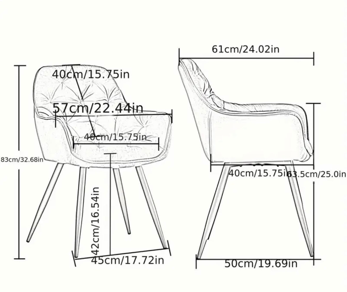 Sets of Velvet Upholstered Dining Chairs, Armchairs
