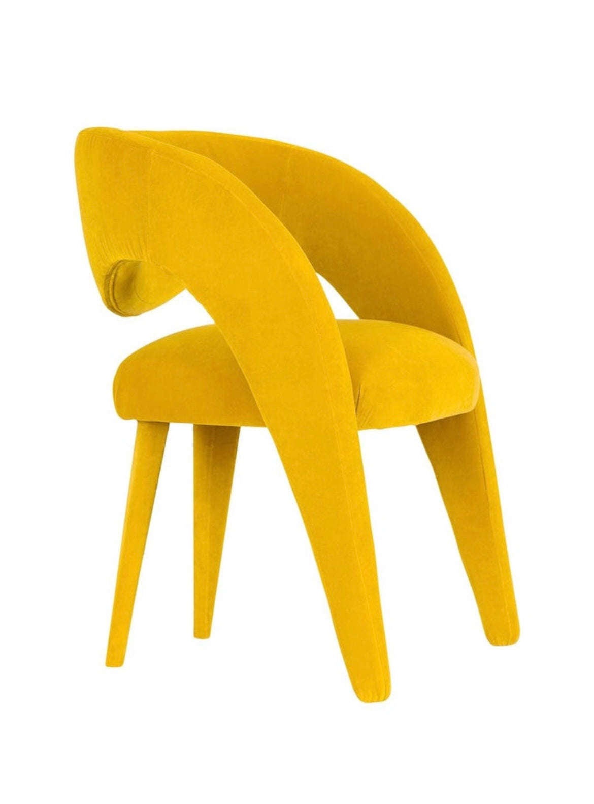 Modern Laurence Dining Chairs, Velvet Leather Handmade in Portugal