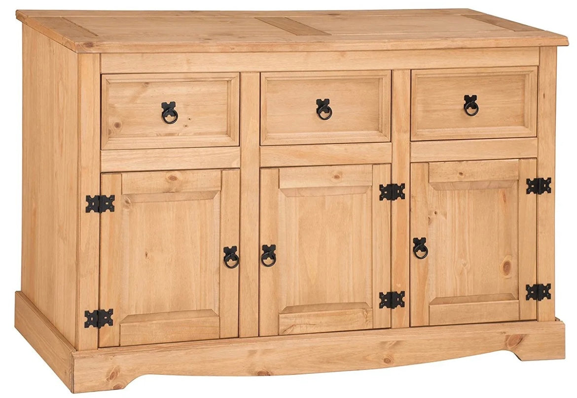 Large Traditional Wooden Sideboard with 3 Doors and 3 Drawers
