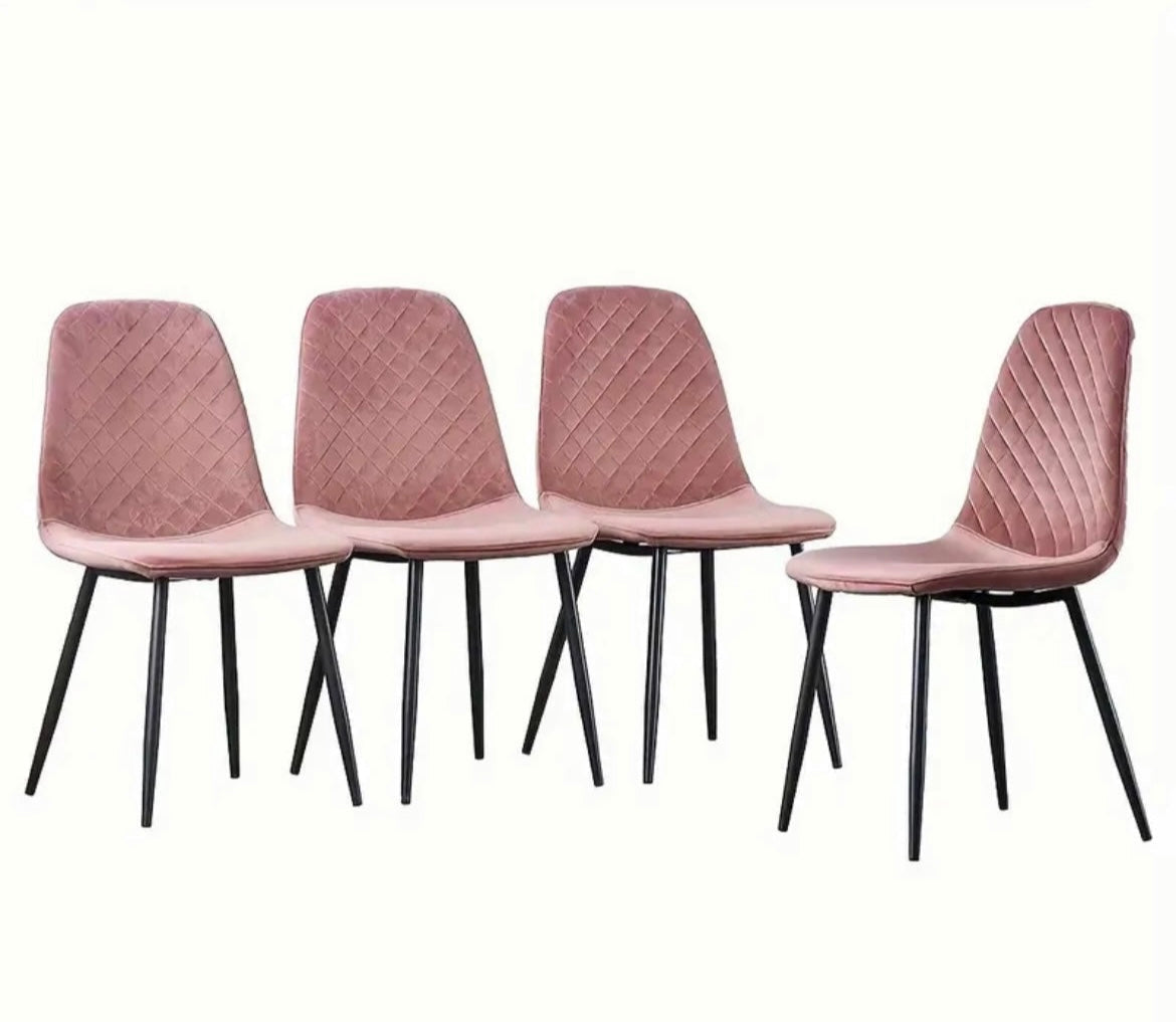 Sets of Velvet Dining Chairs Fabric Upholstered Dining Chairs