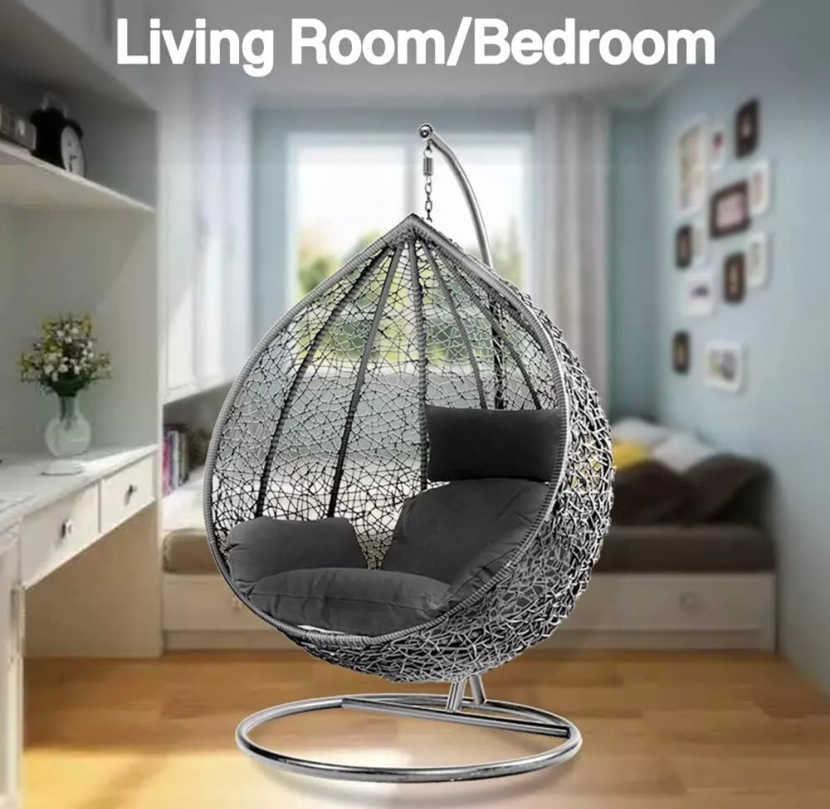 Rattan Egg Chair Swing Outdoor Garden Patio Hanging Wicker Hammock Pod Chair