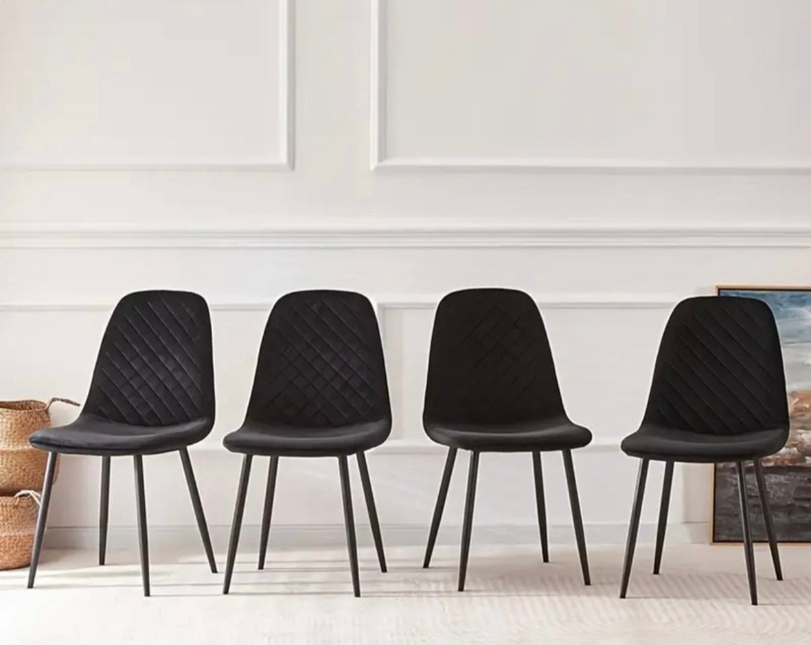 Sets of Velvet Dining Chairs Fabric Upholstered Dining Chairs
