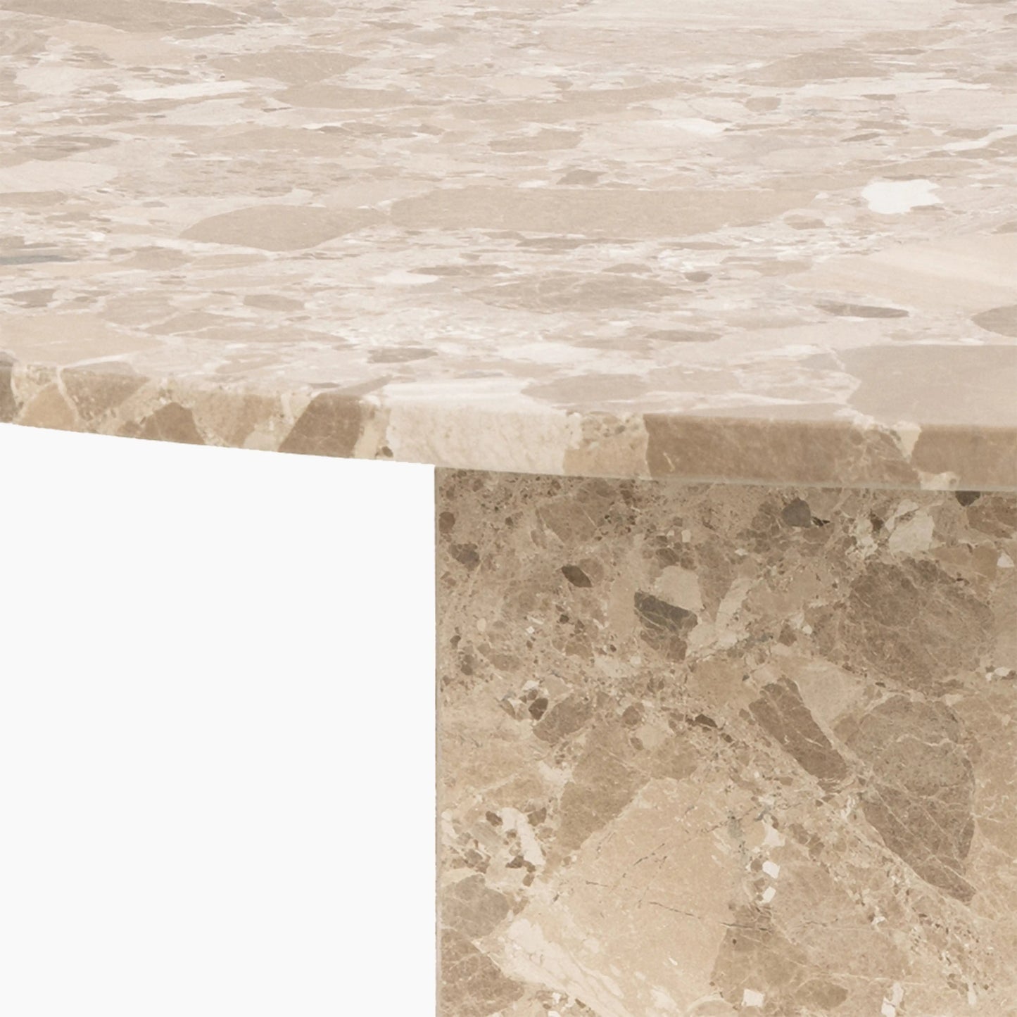 4 Seat Round Latte Marble Dining Table