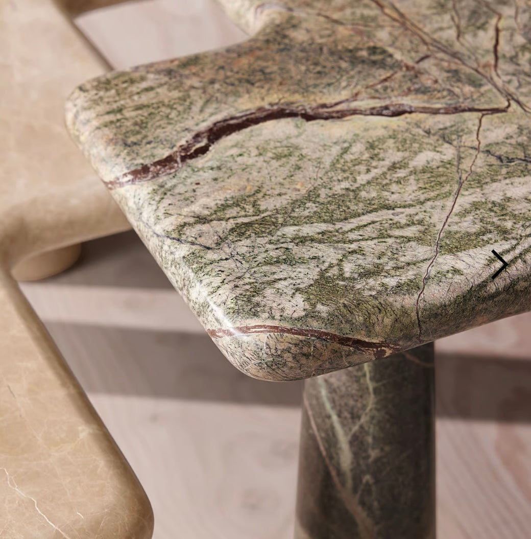 Soho Home Jada Coffee Table Set, Light Emperador and Verde Bosque Marble