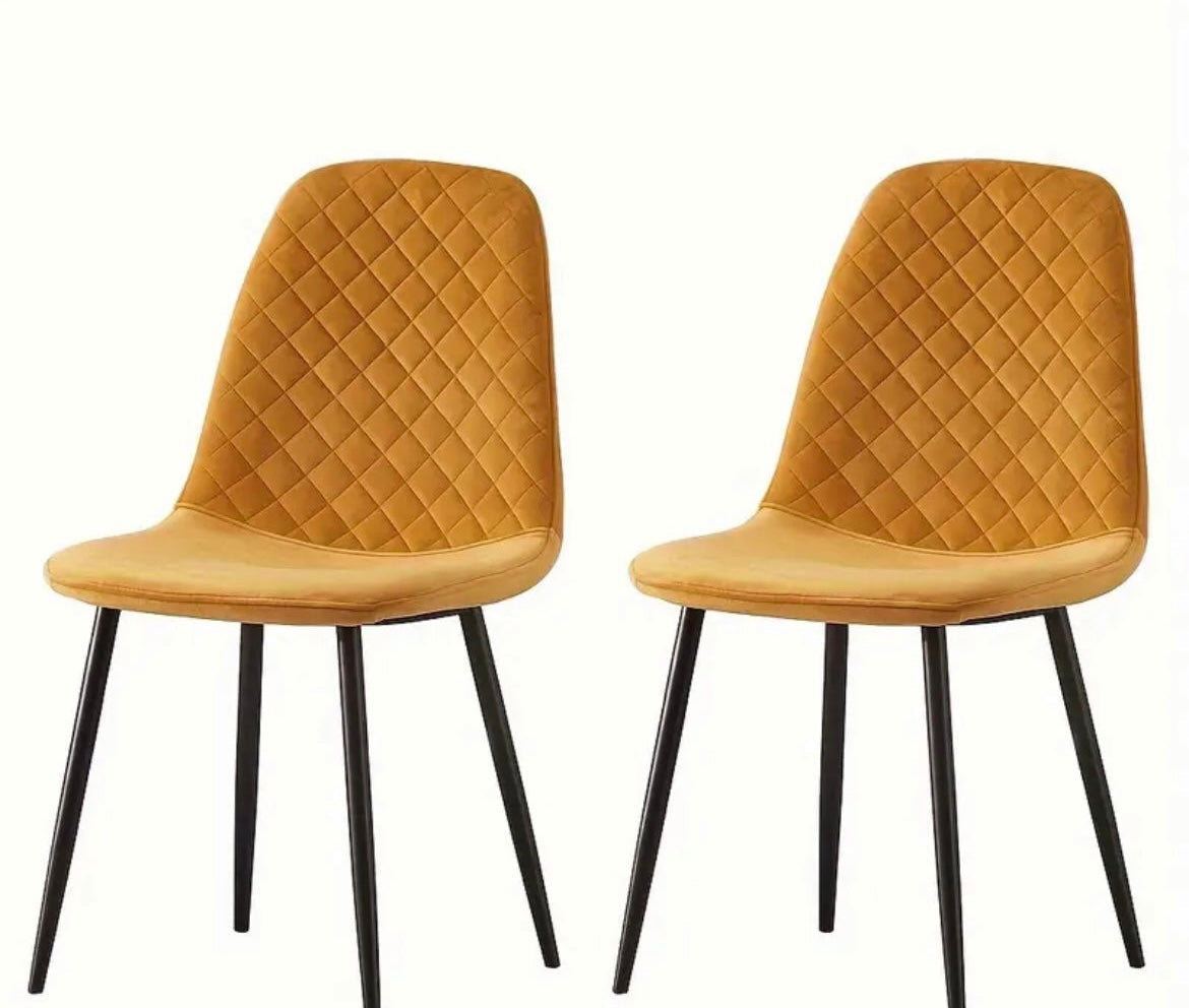 Sets of Velvet Dining Chairs Fabric Upholstered Dining Chairs