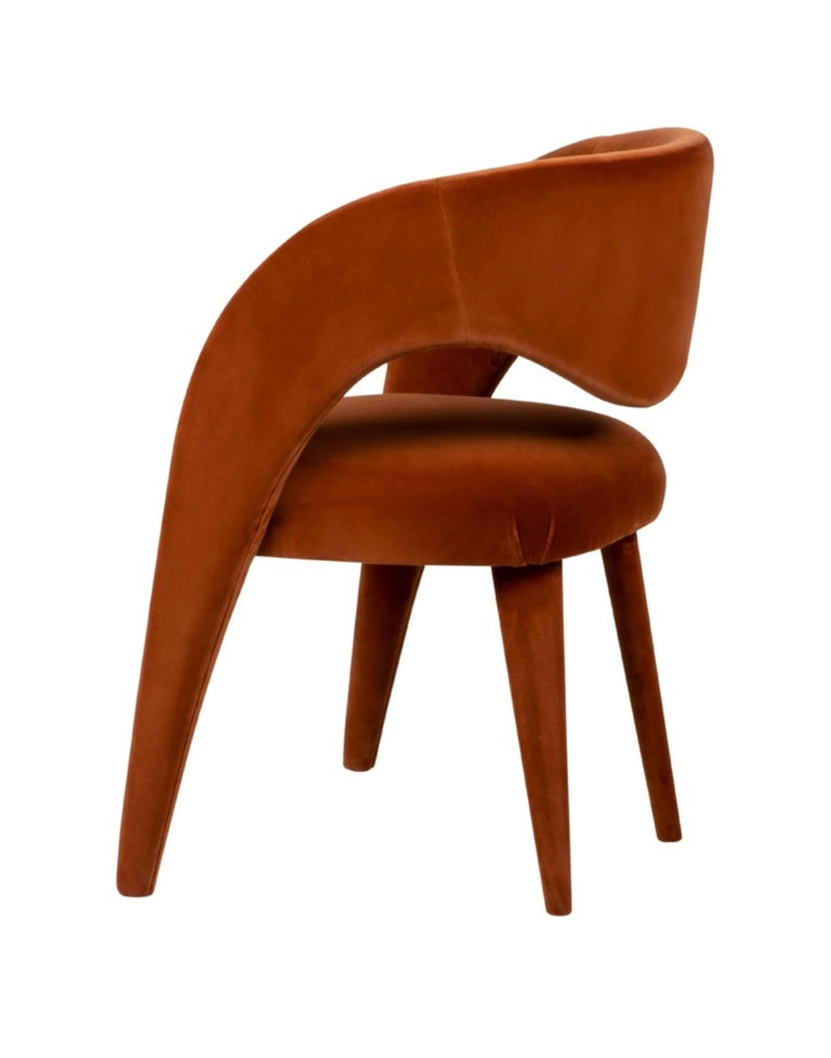 Modern Laurence Dining Chairs, Velvet Leather Handmade in Portugal