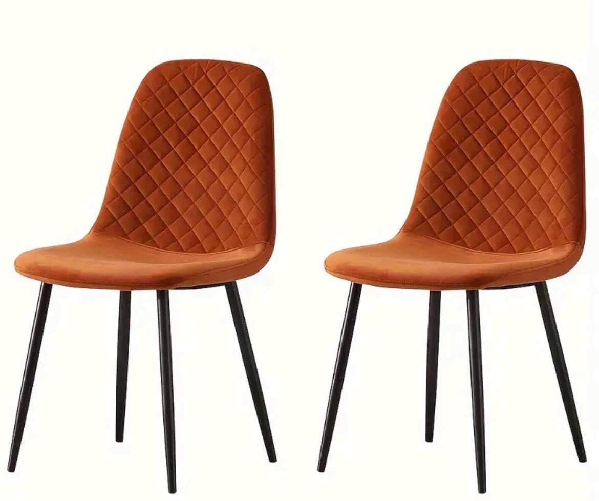 Sets of Velvet Dining Chairs Fabric Upholstered Dining Chairs