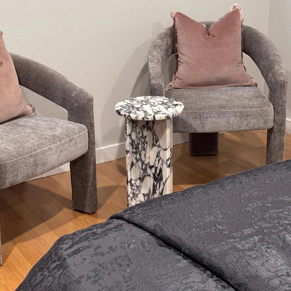 Calacatta Viola Side table, Round table top