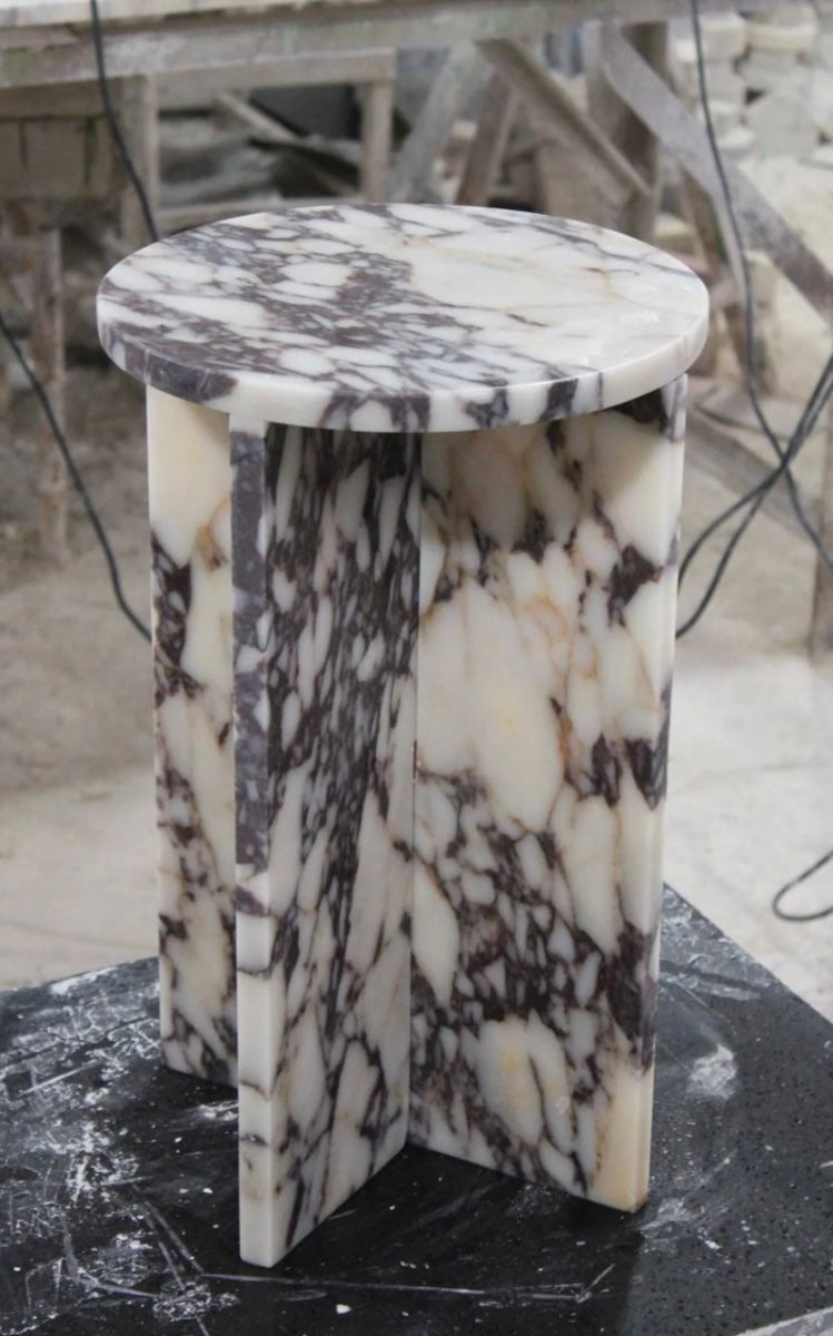 Calacatta Viola Side table, Round table top